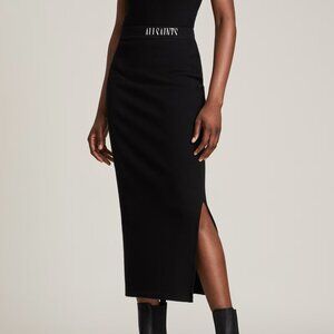ALLSAINTS black midi Jamie Skirt